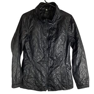 Hawke & Co Black Quilted Jacket Lightweight Zip Up Coat Size Medium
